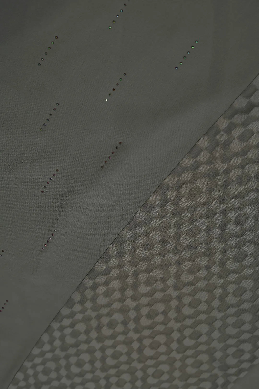 Dove Grey Textured Geometric Stripe Stole Luxury Designer Scarf for Women- غاجي والا إكسبورت Gajiwala Export