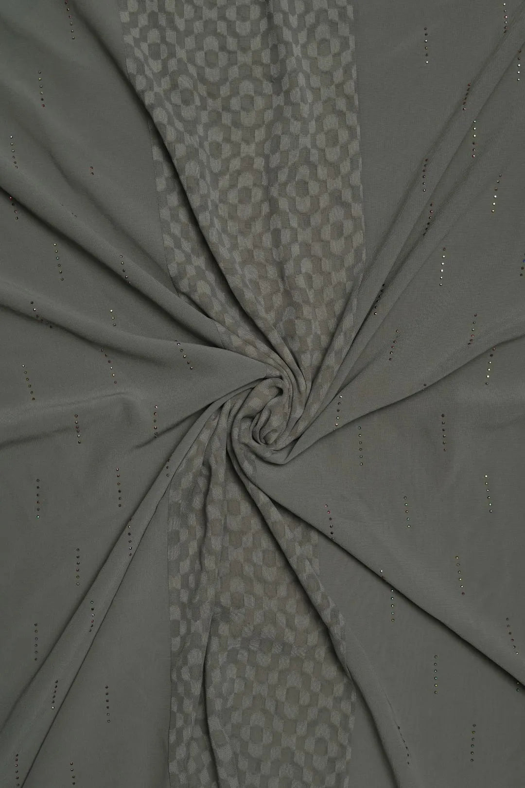 Dove Grey Textured Geometric Stripe Stole Luxury Designer Scarf for Women - غاجي والا إكسبورت Gajiwala Export