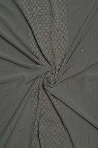 Dove Grey Textured Geometric Stripe Stole Luxury Designer Scarf for Women - غاجي والا إكسبورت Gajiwala Export