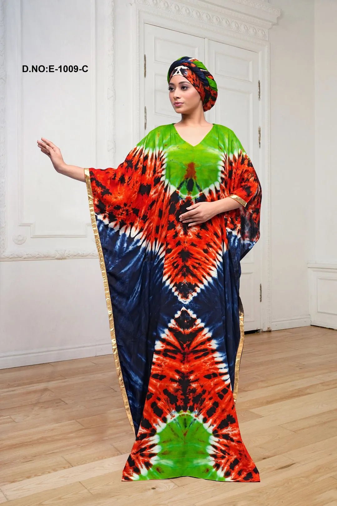 Dramatic Tie - Dye Farasha Kaftan Gown Style - غاجي والا إكسبورت Gajiwala Export