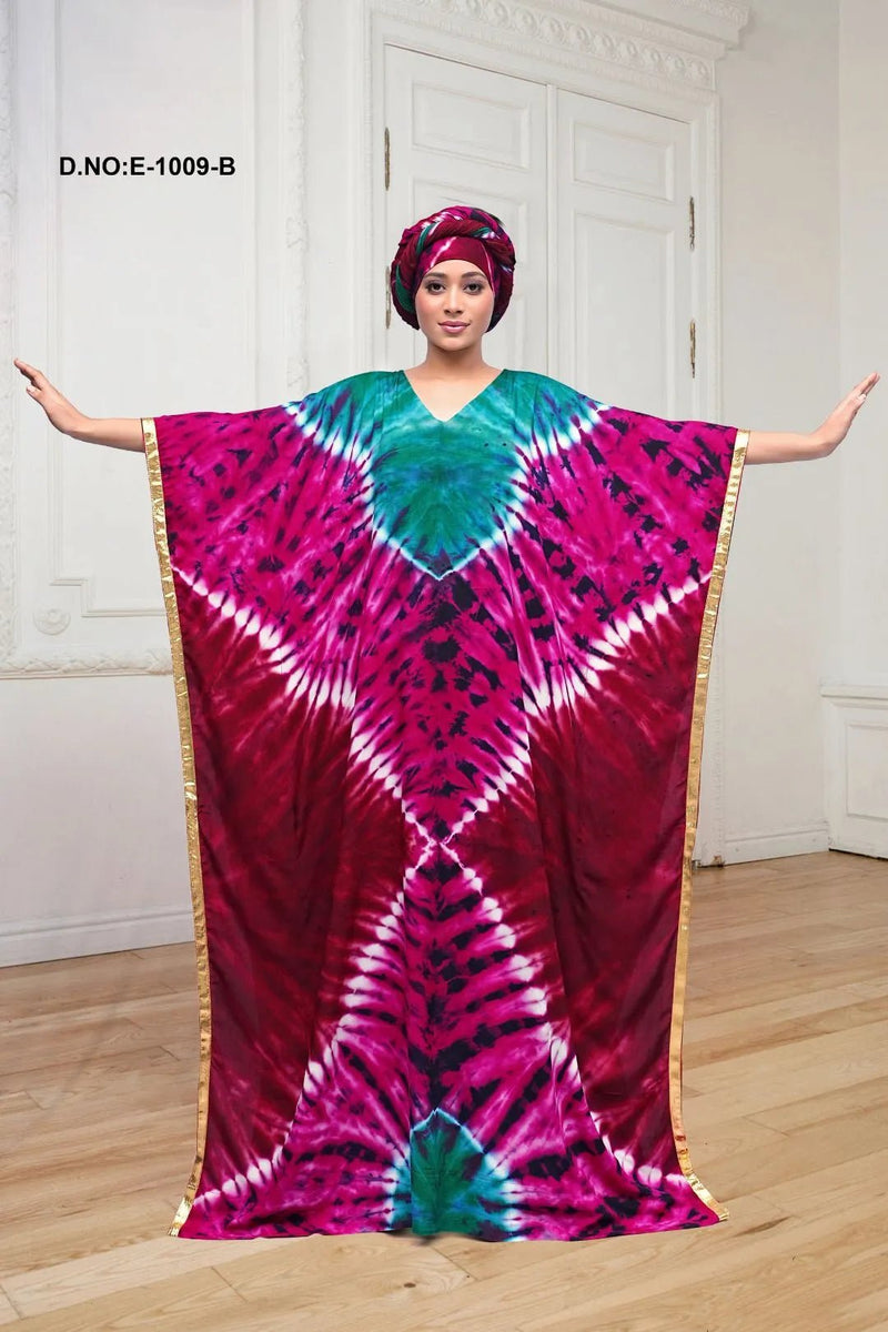 Dramatic Tie - Dye Farasha Kaftan Gown Style - غاجي والا إكسبورت Gajiwala Export