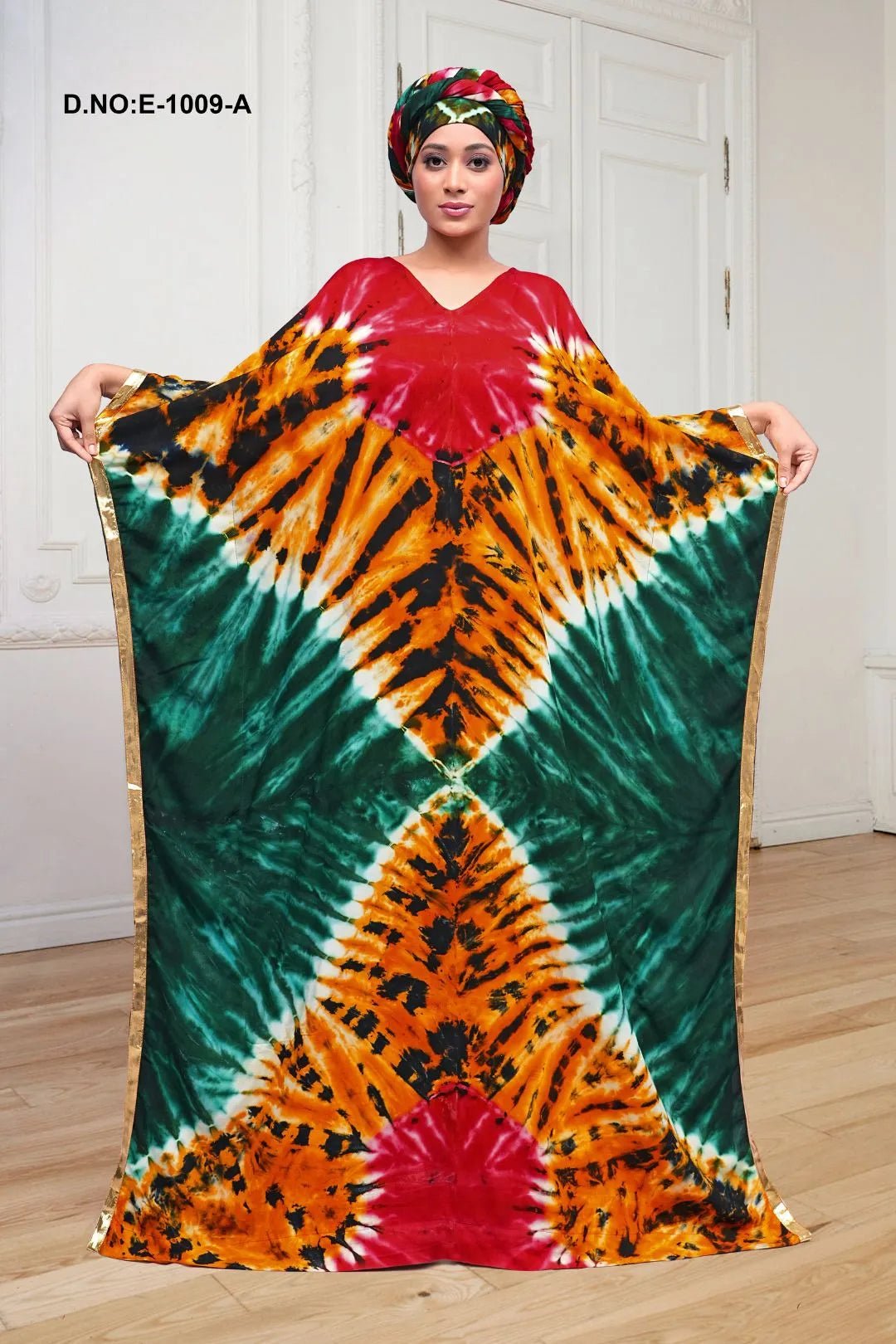 Dramatic Tie - Dye Farasha Kaftan Gown Style - غاجي والا إكسبورت Gajiwala Export