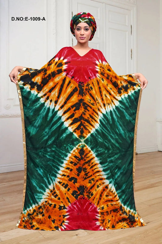 Dramatic Tie - Dye Farasha Kaftan Gown Style - غاجي والا إكسبورت Gajiwala Export