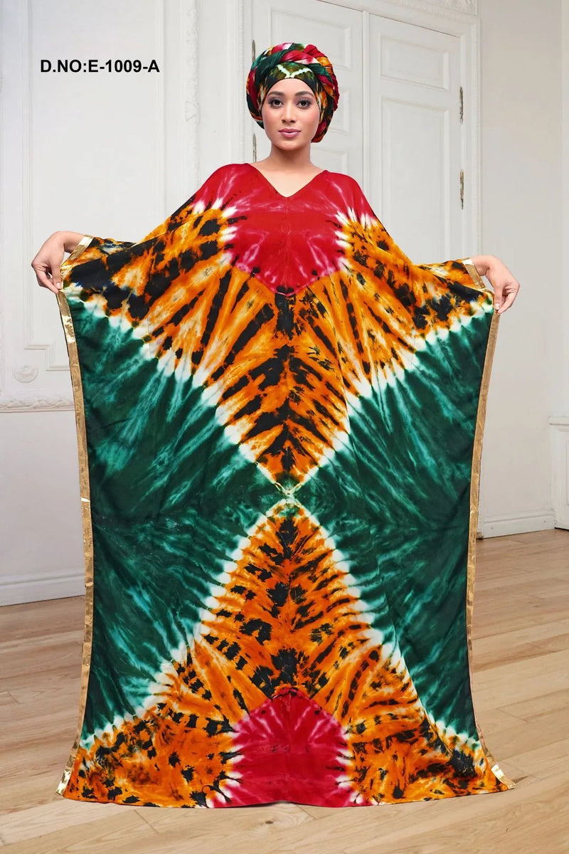 Dramatic Tie - Dye Farasha Kaftan Gown Style - غاجي والا إكسبورت Gajiwala Export