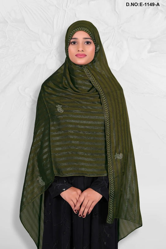 Dupatta with Metallic Shimmer Stripes For Women - غاجي والا إكسبورت Gajiwala Export