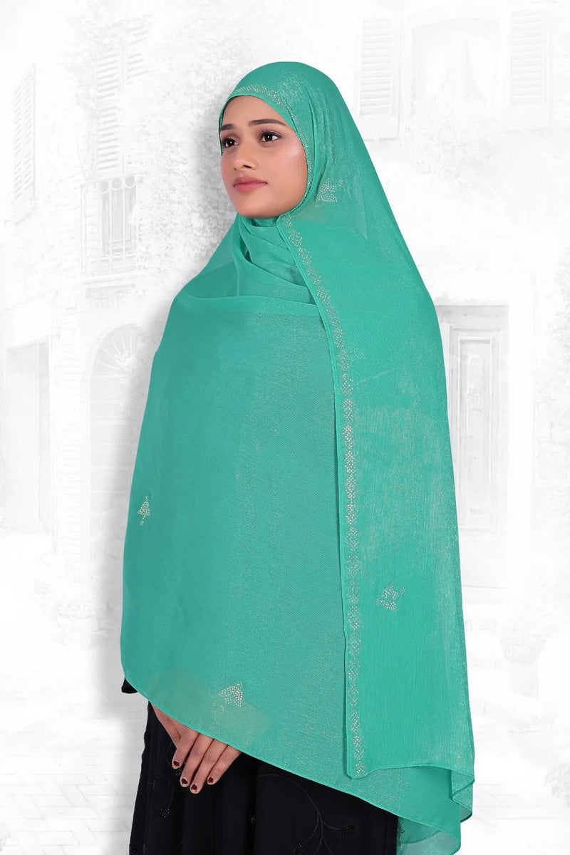 Dupatta with Shimmer Texture and Crystal Trim - غاجي والا إكسبورت Gajiwala Export