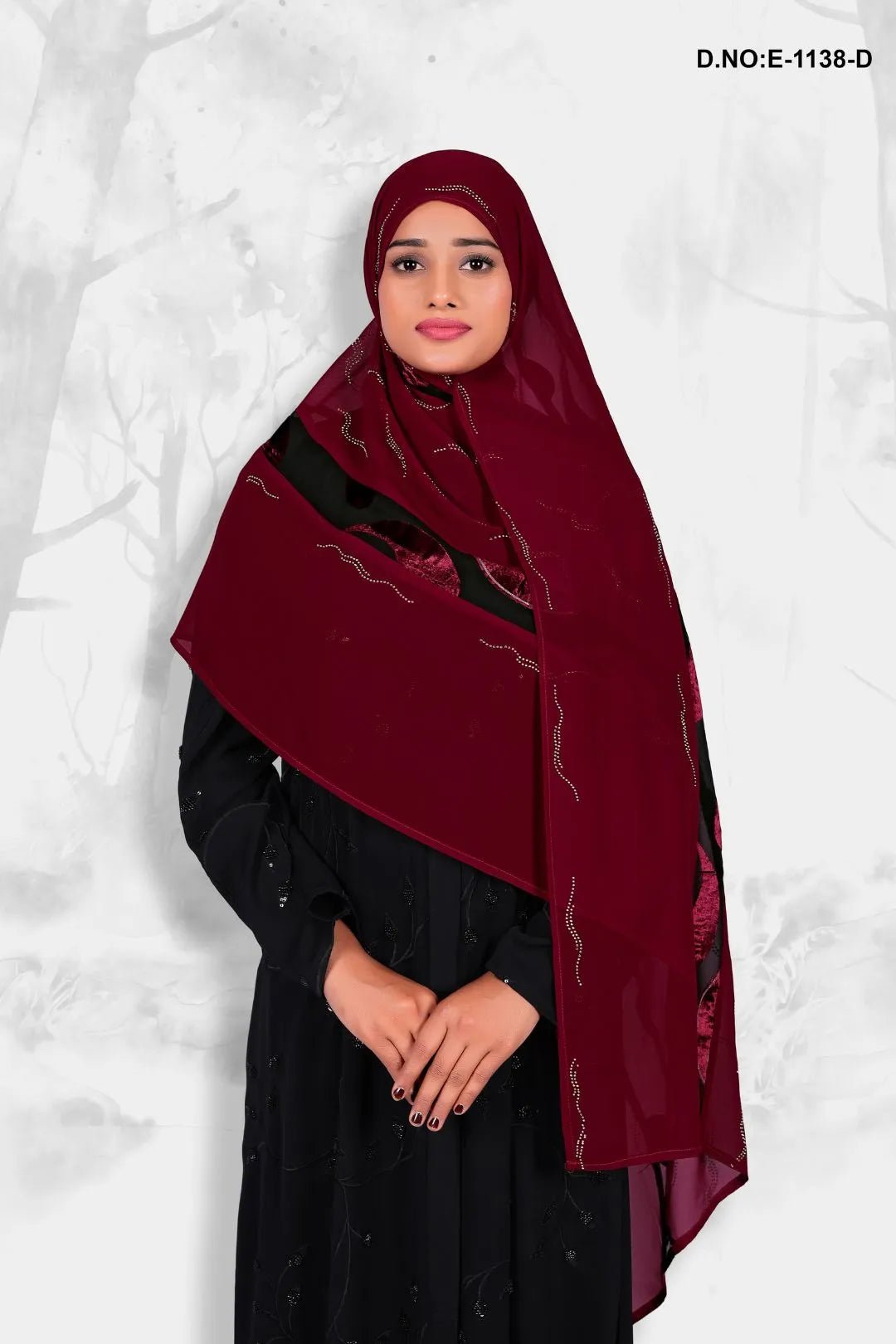 Dupatta with Silver - Lined Border For Women - غاجي والا إكسبورت Gajiwala Export