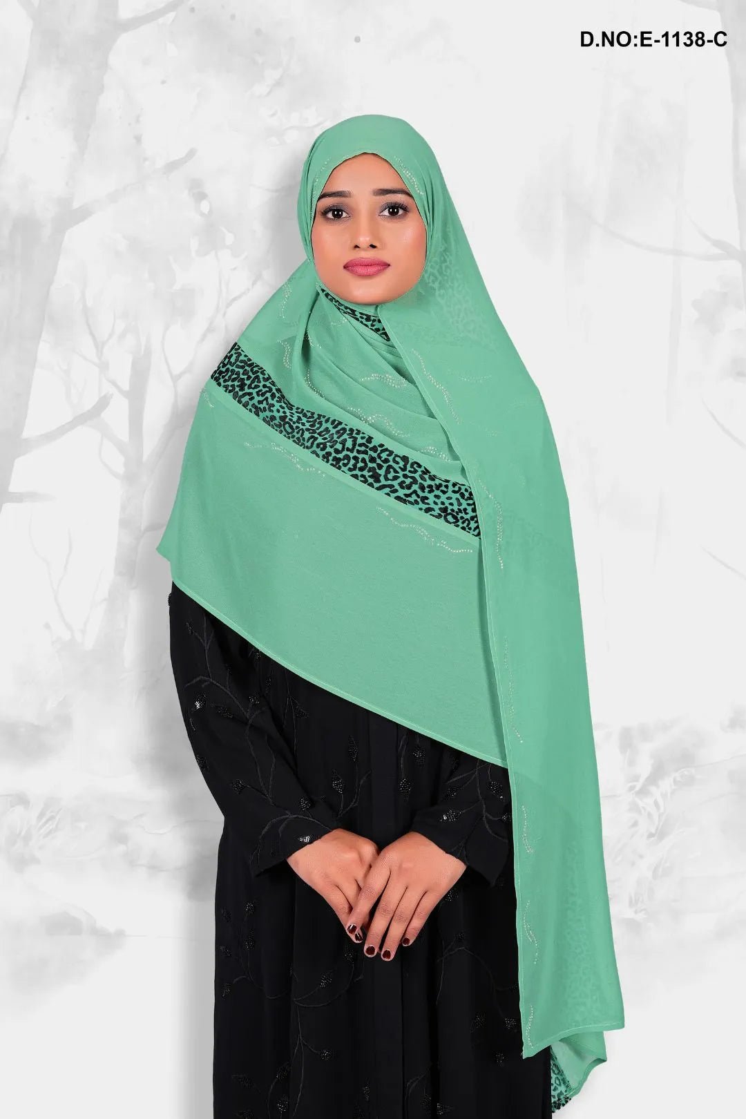 Dupatta with Silver - Lined Border For Women - غاجي والا إكسبورت Gajiwala Export