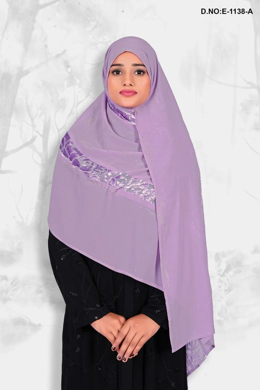 Dupatta with Silver - Lined Border For Women - غاجي والا إكسبورت Gajiwala Export