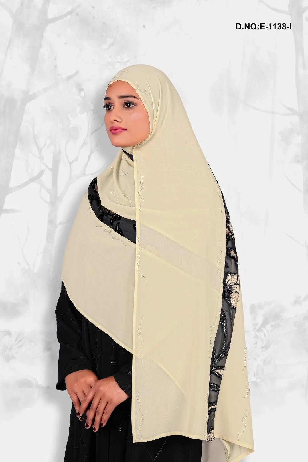 Dupatta with Silver - Lined Border For Women - غاجي والا إكسبورت Gajiwala Export