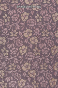 Dusty Mauve Floral Brasso with Gold Foil Accents - غاجي والا إكسبورت Gajiwala Export