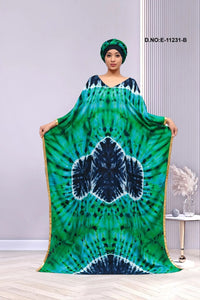 Dynamic Farasha Gown with Tie - Dye Print For Women - غاجي والا إكسبورت Gajiwala Export