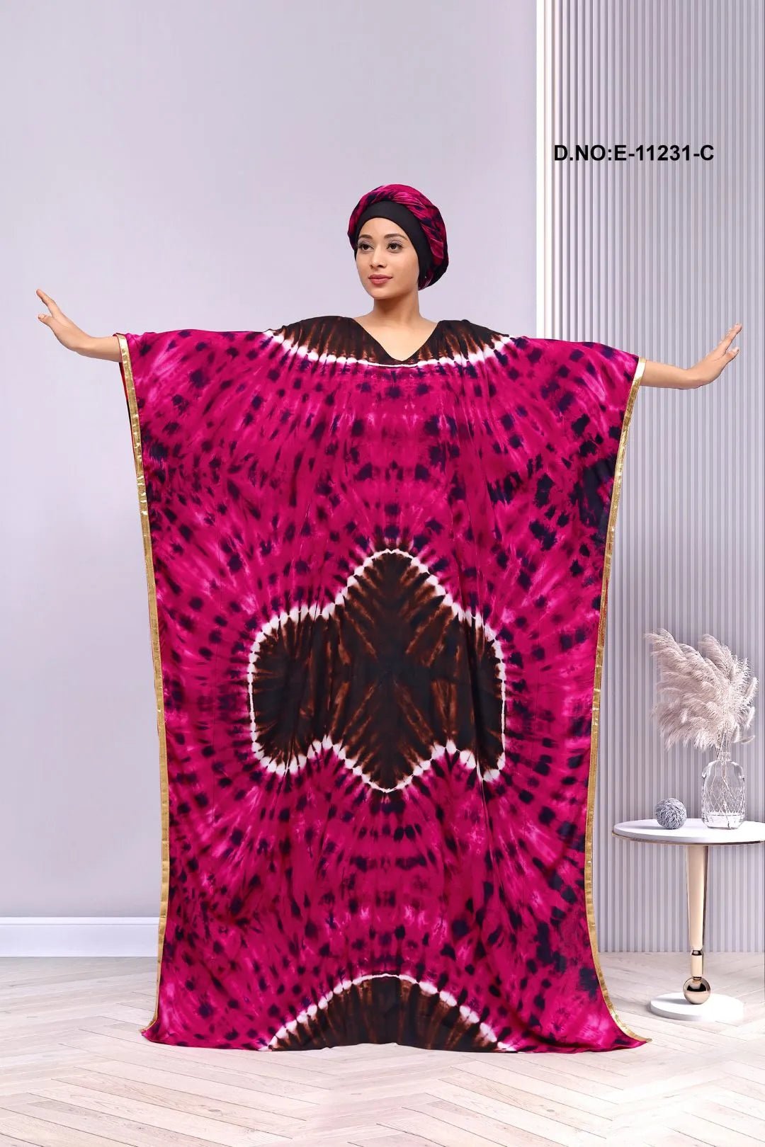 Dynamic Farasha Gown with Tie - Dye Print For Women - غاجي والا إكسبورت Gajiwala Export