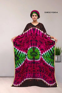 Dynamic Kaftan Farasha with Tie - Dye Print - غاجي والا إكسبورت Gajiwala Export