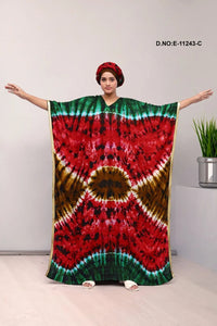 Dynamic Kaftan Farasha with Tie - Dye Print - غاجي والا إكسبورت Gajiwala Export