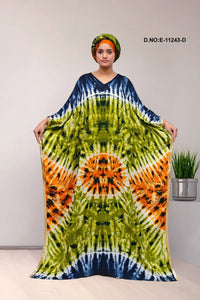 Dynamic Kaftan Farasha with Tie - Dye Print - غاجي والا إكسبورت Gajiwala Export
