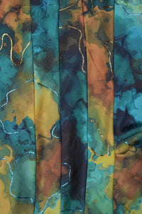 Earth & Sea Abstract with Positional Zari Fabric - غاجي والا إكسبورت Gajiwala Export