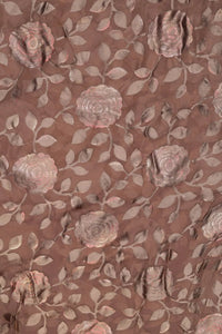 Earth Tonal Metallic Floral Brasso Fabric - غاجي والا إكسبورت Gajiwala Export