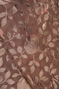 Earth Tonal Metallic Floral Brasso Fabric - غاجي والا إكسبورت Gajiwala Export