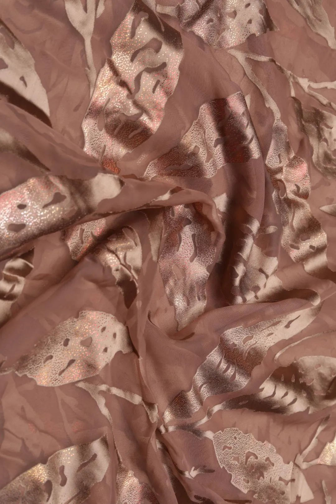 Earth Tonal Metallic Foliage Brasso Fabric - غاجي والا إكسبورت Gajiwala Export