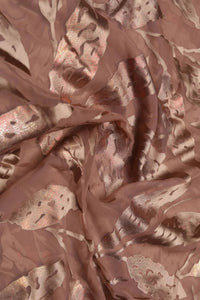 Earth Tonal Metallic Foliage Brasso Fabric - غاجي والا إكسبورت Gajiwala Export