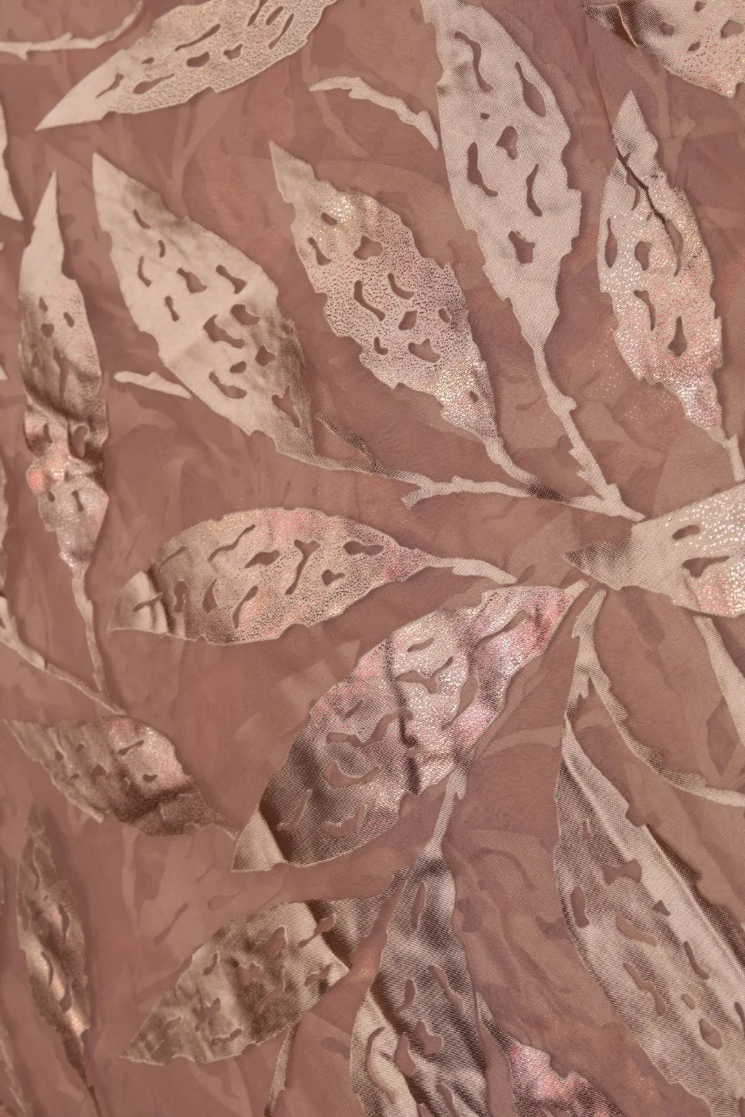 Earth Tonal Metallic Foliage Brasso Fabric - غاجي والا إكسبورت Gajiwala Export