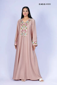Elegant Abaya Dress with Floral Embroidery - غاجي والا إكسبورت Gajiwala Export
