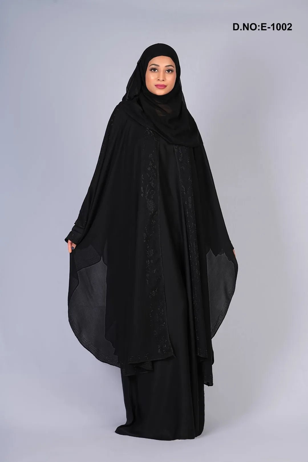 Elegant Black Burqa Style Abaya Set For Women - غاجي والا إكسبورت Gajiwala Export