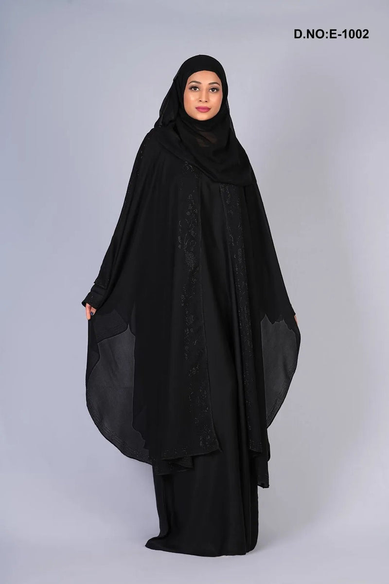 Elegant Black Burqa Style Abaya Set For Women - غاجي والا إكسبورت Gajiwala Export