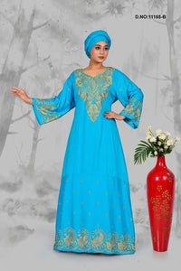 Elegant Kaftan with Rich Gold Embroidery For Women - غاجي والا إكسبورت Gajiwala Export