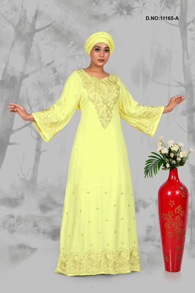 Elegant Kaftan with Rich Gold Embroidery For Women - غاجي والا إكسبورت Gajiwala Export
