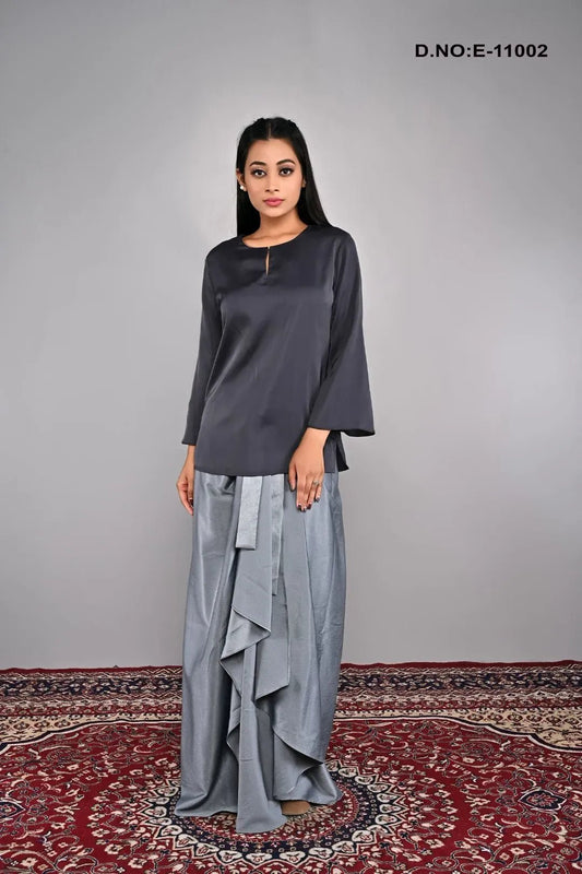 Elegant Long-Sleeve Top with Flowy Skirt - غاجي والا إكسبورت Gajiwala Export