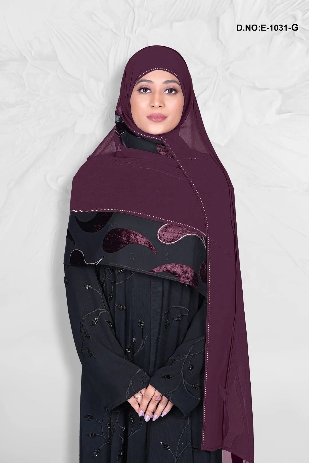 Elegant Modesty Veil with Jacquard Pattern Dupatta - غاجي والا إكسبورت Gajiwala Export