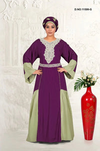 Elegant Rayon Kaftan with Embroidered Neck Detail - غاجي والا إكسبورت Gajiwala Export