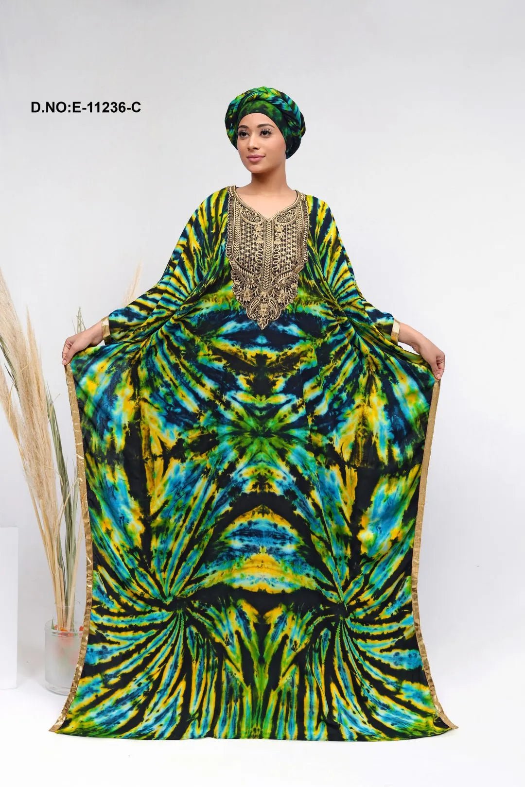 Embroidery Yoke Kaftan Farasha Gown For Women - غاجي والا إكسبورت Gajiwala Export