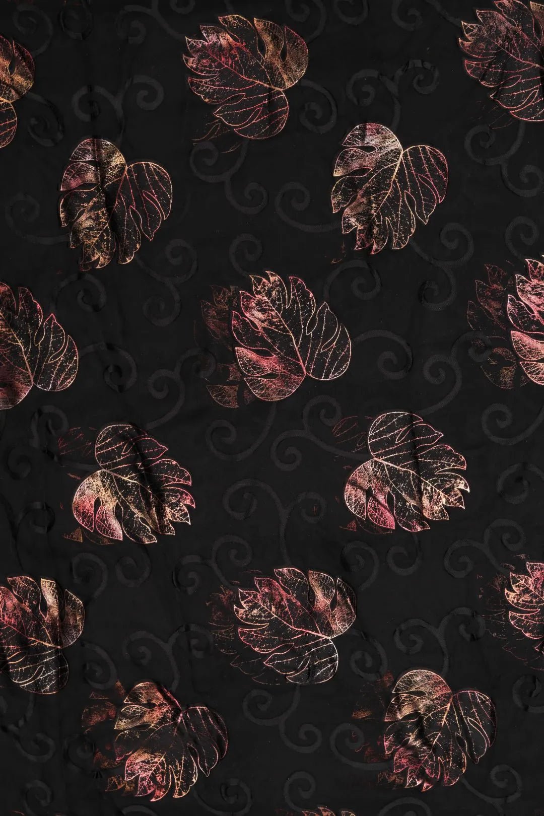 Ethereal Black Brasso with Burnt Black Foil Leaves - غاجي والا إكسبورت Gajiwala Export