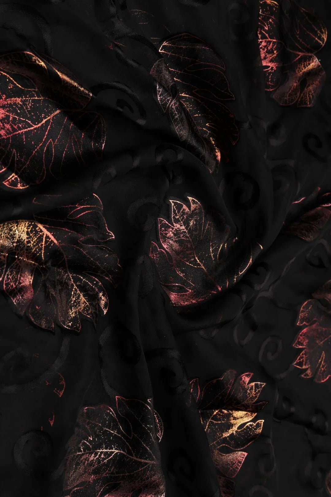 Ethereal Black Brasso with Burnt Black Foil Leaves - غاجي والا إكسبورت Gajiwala Export