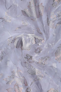 Ethereal Lavender Brasso fabric with Sparkling Floral Foil - غاجي والا إكسبورت Gajiwala Export