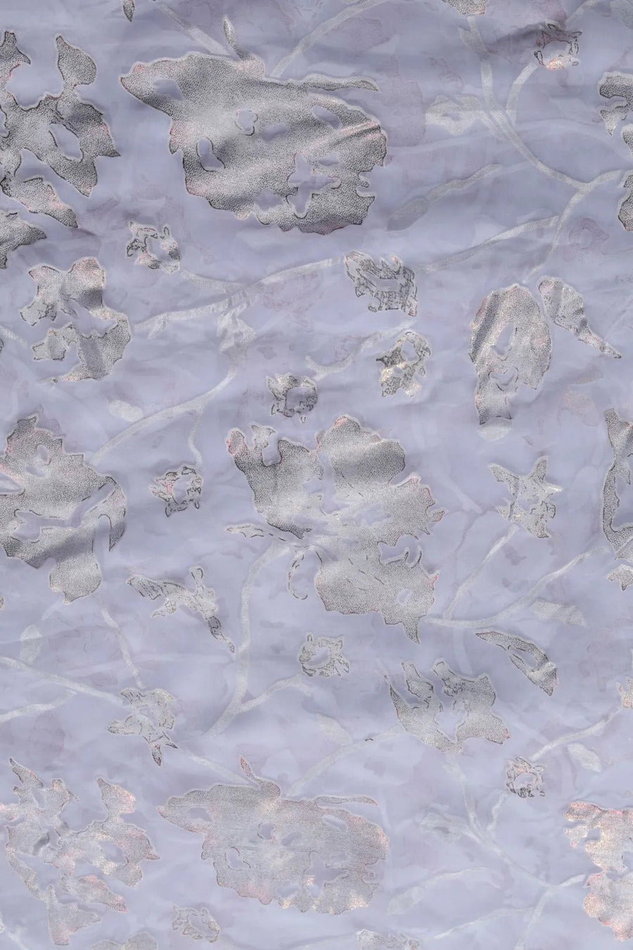 Ethereal Lavender Brasso fabric with Sparkling Floral Foil - غاجي والا إكسبورت Gajiwala Export