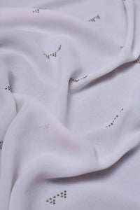 White Iridescent Embellished Stole Luxury Designer Scarf for Women - غاجي والا إكسبورت Gajiwala Export