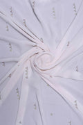 White Iridescent Embellished Stole Luxury Designer Scarf for Women - غاجي والا إكسبورت Gajiwala Export