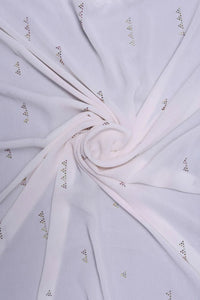 White Iridescent Embellished Stole Luxury Designer Scarf for Women - غاجي والا إكسبورت Gajiwala Export