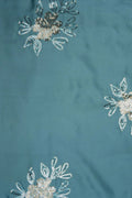 Luxury Sea Green Fabric with Sequin Floral Motifs for Sarees- غاجي والا إكسبورت Gajiwala Export