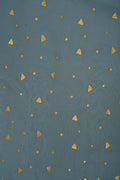 Soft Blue Fabric with Scattered Metallic Gold Foil Print - غاجي والا إكسبورت Gajiwala Export