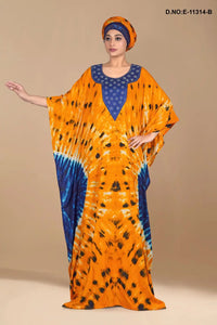 Kaftan For Women Rayon Hand Printed Long Kaftan