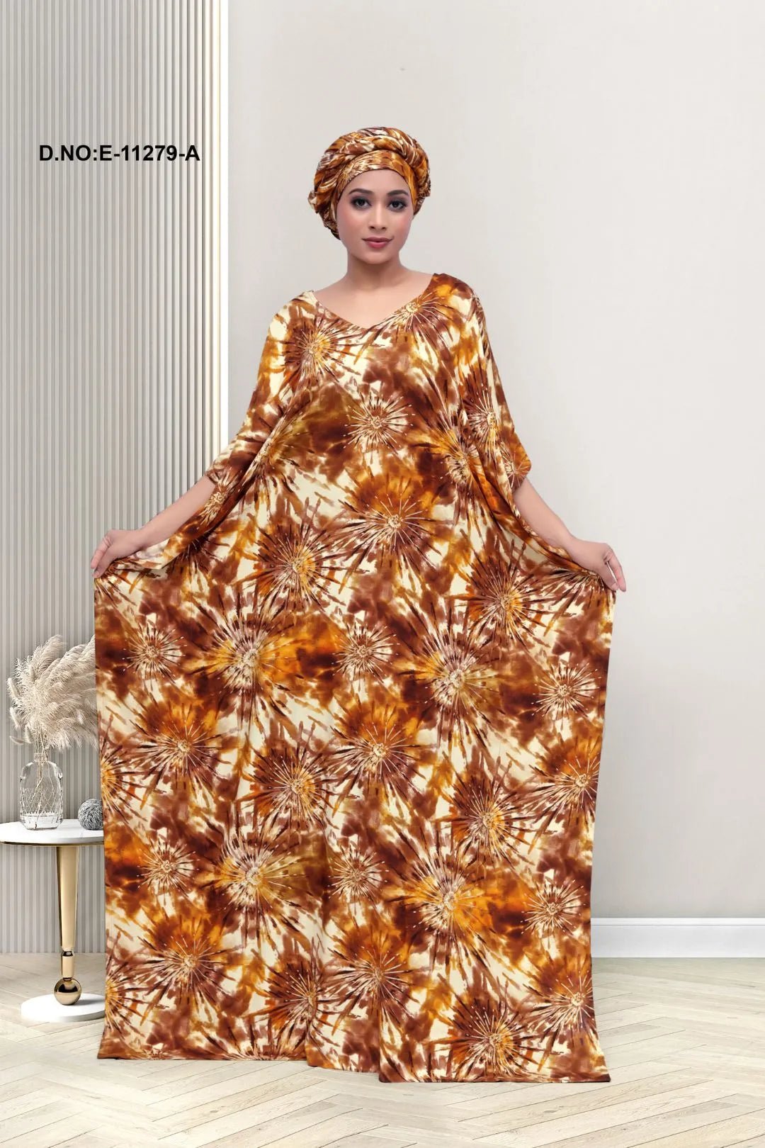 Farasha Gown with All - Over Abstract Starburst - غاجي والا إكسبورت Gajiwala Export