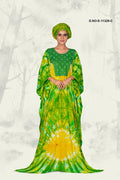 Farasha Gown with Azure Tie - Dye Motif Art - غاجي والا إكسبورت Gajiwala Export