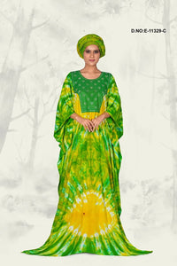 Farasha Gown with Azure Tie - Dye Motif Art - غاجي والا إكسبورت Gajiwala Export