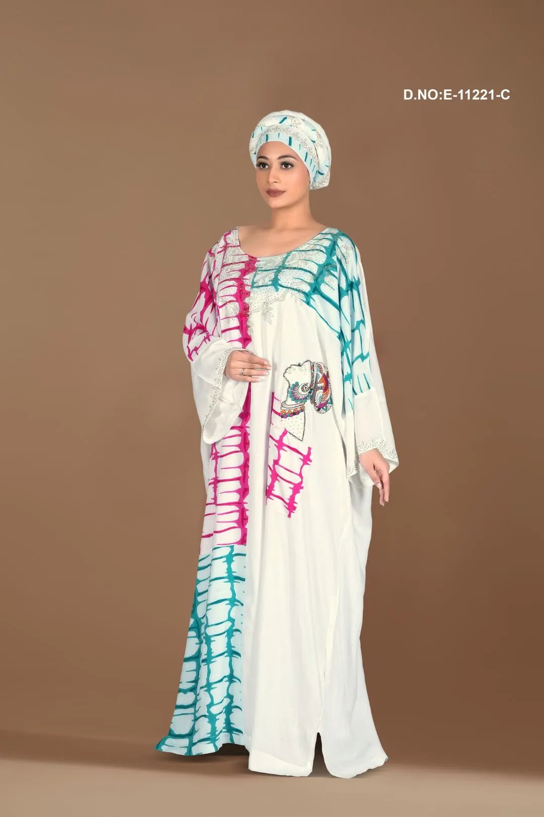 Farasha Gown with Bright Print and Patchwork - غاجي والا إكسبورت Gajiwala Export