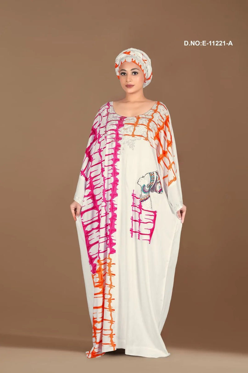 Farasha Gown with Bright Print and Patchwork - غاجي والا إكسبورت Gajiwala Export